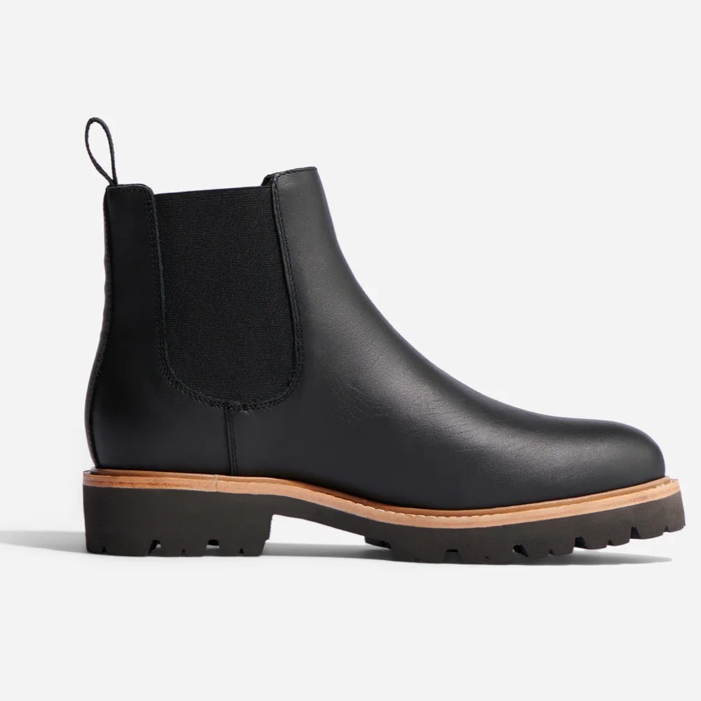 Nisolo Elegant Black Ankle Boots with Tan Accents - Picture 13 of 13